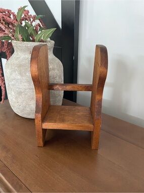 Small Rustic Wooden Display Stand - Warm Brown